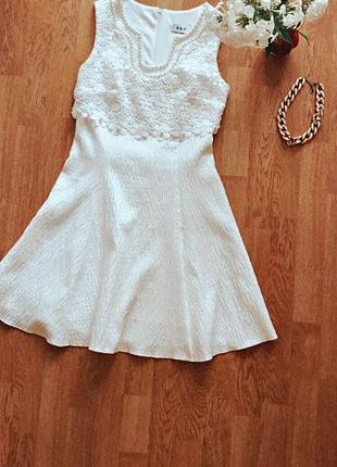 Белое летнее платье brz с кружевом. очень красивое молочное платье.dress2 фото