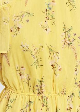 Желтое платье в цветочный принт lc waikiki (размер 40)10 фото