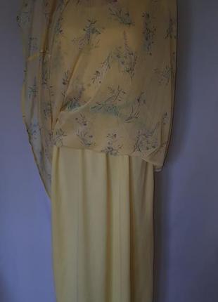 Желтое платье в цветочный принт lc waikiki (размер 40)7 фото