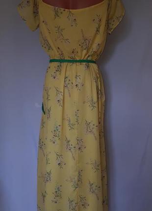 Желтое платье в цветочный принт lc waikiki (размер 40)2 фото