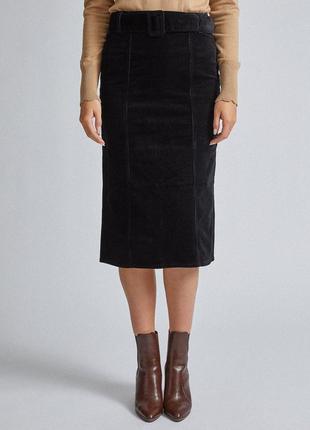 Вельветовая юбка с поясом2 фото