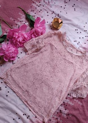 Розовая кружевная блуза2 фото