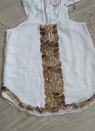 Romeo& juliet шикарная блуза майка с паетками. р.44-46.2 фото