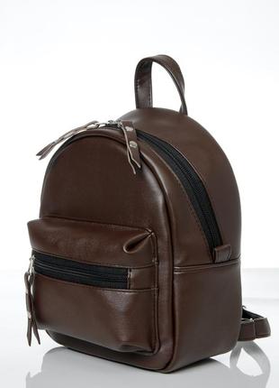 Стильний жіночий коричневий рюкзак для міста  в різних розмірах3 фото