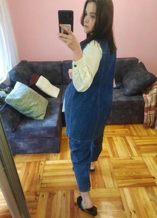 Подовжена джинсова жилетка, сарафан, плаття6 фото