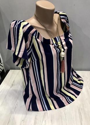 Распродажа полосатая блуза george,открытые плечи2 фото