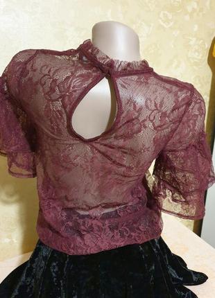 Шикарная укороченная блуза блузка с вышивкой6 фото