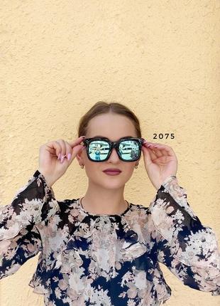 Сонцезахисні окуляри маска блакитні к. 20751 фото