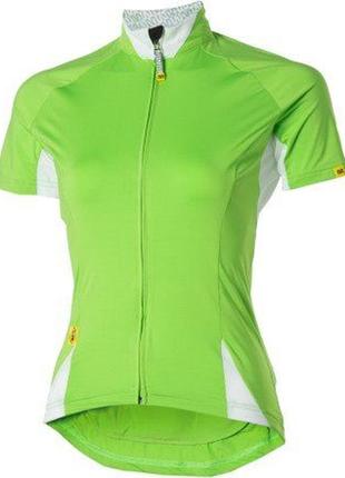Женская велофутболка /джерси mavic cloud jersey with arm warmers folio green
