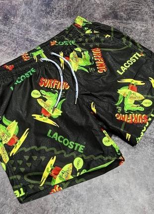 Шорты плавки пляжные lacoste зеленые турция / шорти для бассейна моря плавательные зелені лакоста