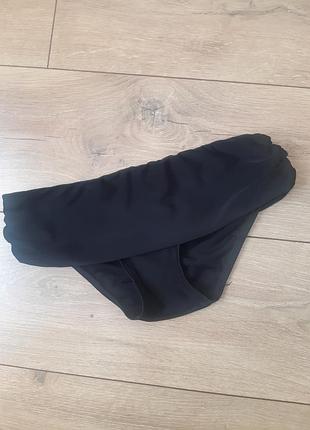 Чёрные плавки с отворотом и драпировкой