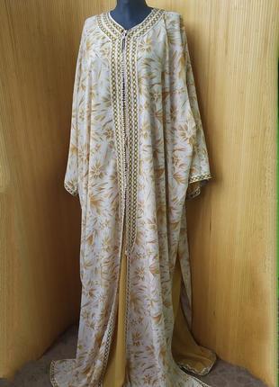 Нарядное длинное платье двойка в этно стиле оверсайз / галабея
