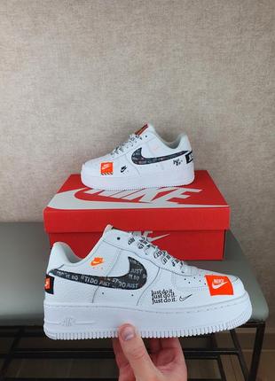 Женские кроссовки белые nike air force 1 07 premium jdi just do it. кроссы найк аир форс джаст ду ит