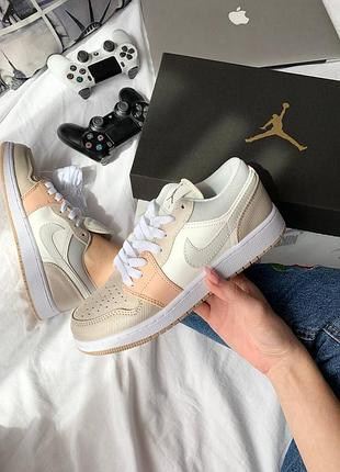 nike Max air jordan 1 low beige кросівки найк кросівки жіночі