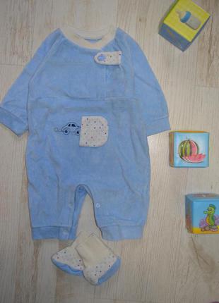 Велюровий чоловічок з пінетками, р. 68 см