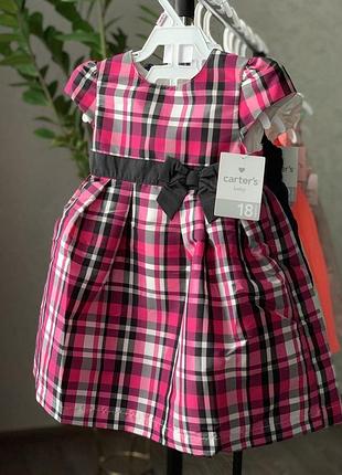 Детское нарядное платье в клетку фирмы carters