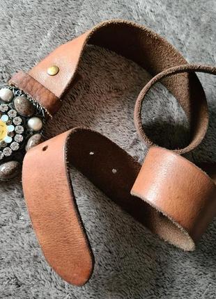 Женский кожаный ремень с декоративной пряжкой schmuck art