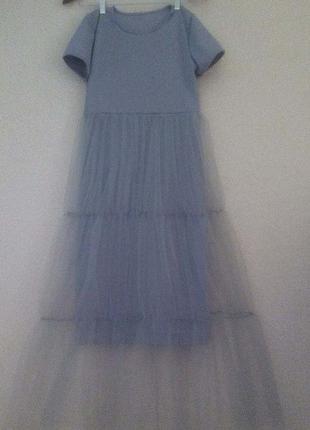 Платье с фатином комплект фемели лук с фатином комплект мама дочка3 фото