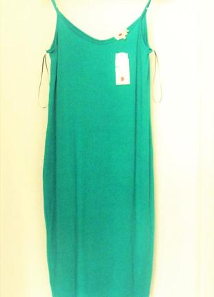 Бирюзовое платье в бельевом стиле из вискозного трикотажа, l на 46-48 рр8 фото