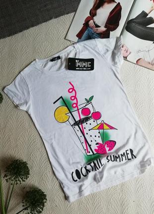 Нова бавовняна футболка з принтом