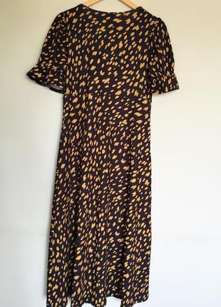 Нове плаття asos в горошок міді, з гудзиками спереду7 фото