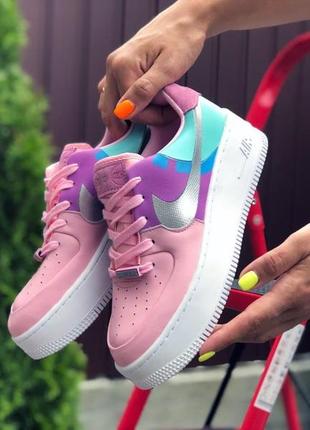 Nike air force 1🆕шикарні жіночі кросівки🆕шкіряні рожеві кеди найк аір форс