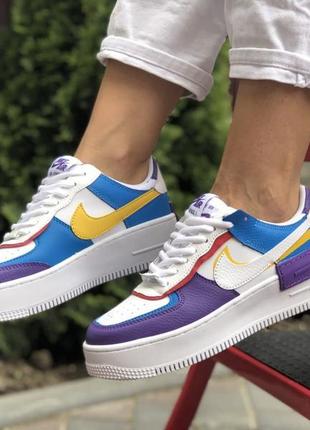 Nike air force 1🆕шикарные женские кроссовки🆕кожаные белые/фиолетовые кеды найк аир форс