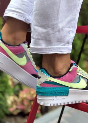 Nike air force 1🆕шикарні жіночі кросівки🆕шкіряні різнокольорові кеди найк аір форс4 фото