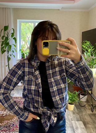 Рубашка в клетку блузка