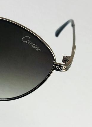 Cartier окуляри в стилі  унісекс сонцезахисні модні вузькі чорні з градієнтом у металі9 фото