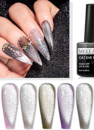 Гель лак кошачий глаз кошка для нігтів манікюру дизайну для ногтей маникюра