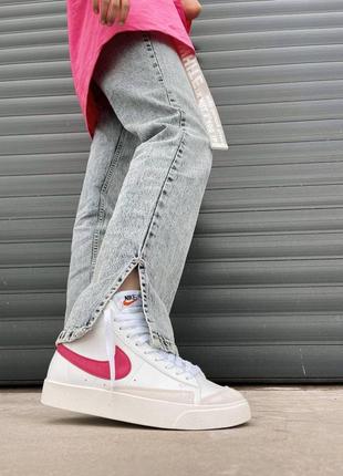 Женские кроссовки nike blazer mid vintage 77 pink/white9 фото