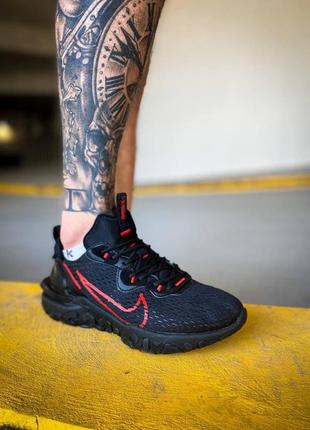 Мужские кроссовки nike react vision "black/red"