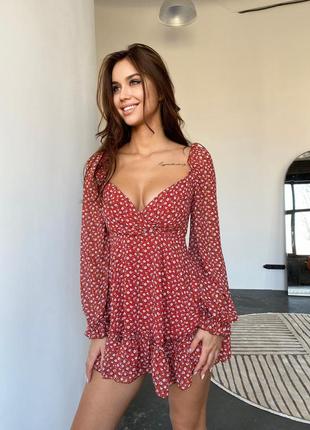 Последнее в наличии! новое яркое платье в мелкий цветочек! хит!