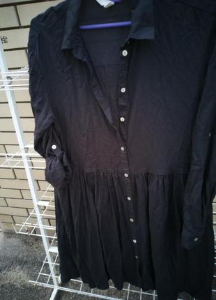Черное платье-халат, размер 8-10.