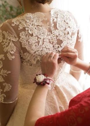 Весільна сукня атлас мереживо1 фото