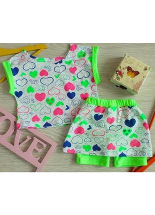 Комплект топ и юбка-шорты