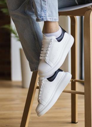 Кросівки white black leather кроссовки