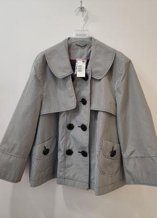 Стильное укороченное пальто, жакет, пиджак в клетку vishy, f&f, великобритания