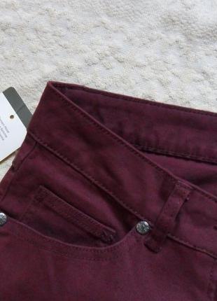 Новые коттоновые джинсы штаны скинни марсала blue motion, 12 размера4 фото