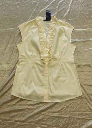 Тонкая хлопковая блузка немного тянется  f&f размер 16{44} l-xl