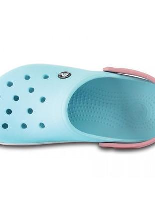 Сабо кроксы crocs crocband ice blue/white6 фото