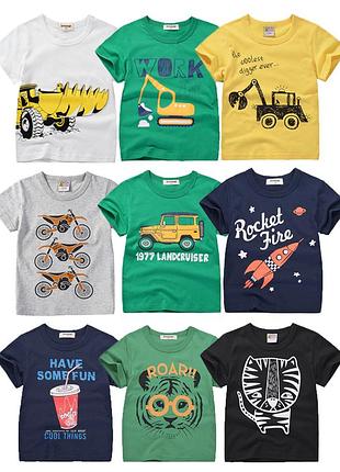 Футболка экскаватор трактор мотоцикл машинка ракета тигр