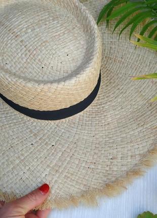 Соломенная летняя пляжная шляпа, шляпа с бахромой, широкие поля, шляпа женская3 фото