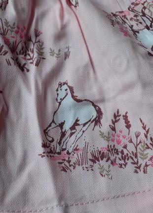 Платье на девочку розового цвета с принтом лошадок и с белой кофточкой фирмы сarters6 фото