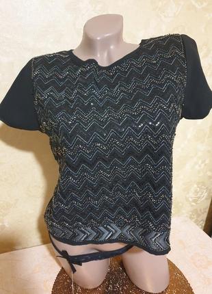 Оригінальна блуза блузка вишивка бісер стрази6 фото