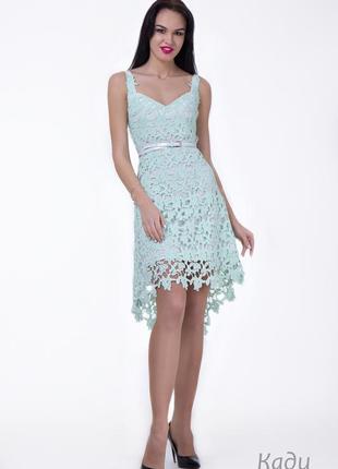 Нарядное платье, сарафан, angel provocation кади, свадебное, с гипюром.