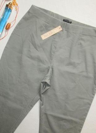 Шикарные стрейчевые котоновые брюки чинос цвета хаки высокая посадка viz-a-viz2 фото