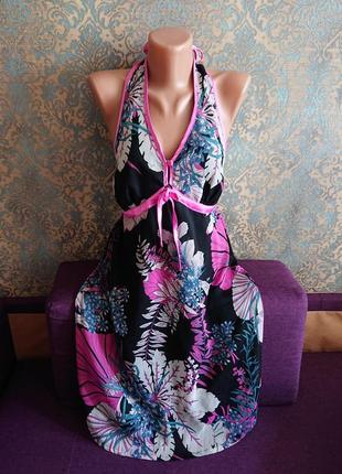 Красивое летнее платье сарафан в цветы р.44/461 фото