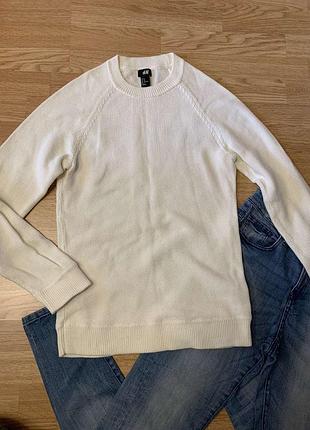 Фирменная молочная кофточка h&m,свитер,джемпер,кофта